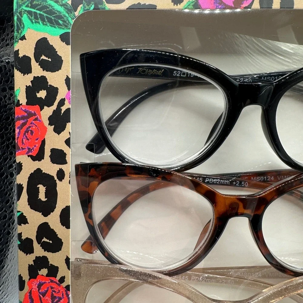 Betsey Johnson‎ Reading Glasses +2.00 New in Box NWT Tortoise Black Gold Gift - Picture 2 of 4
